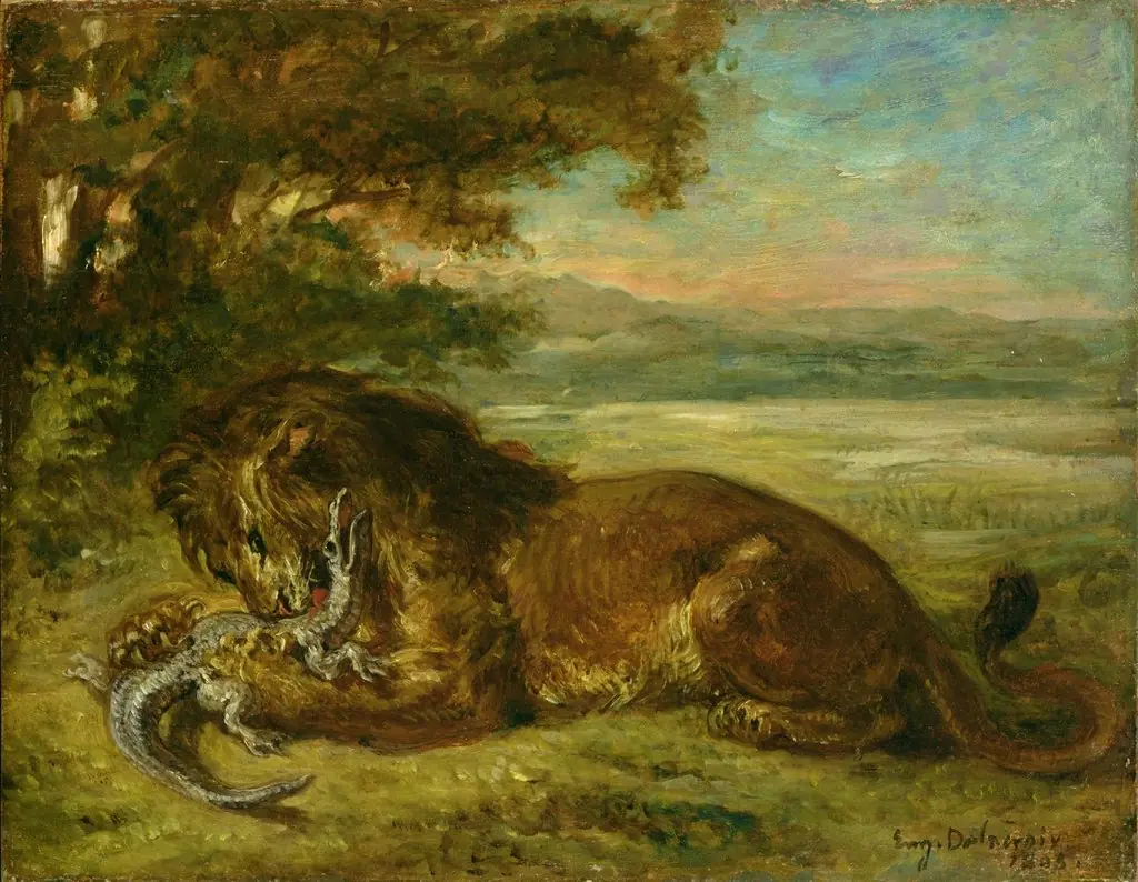 Lion and alligater