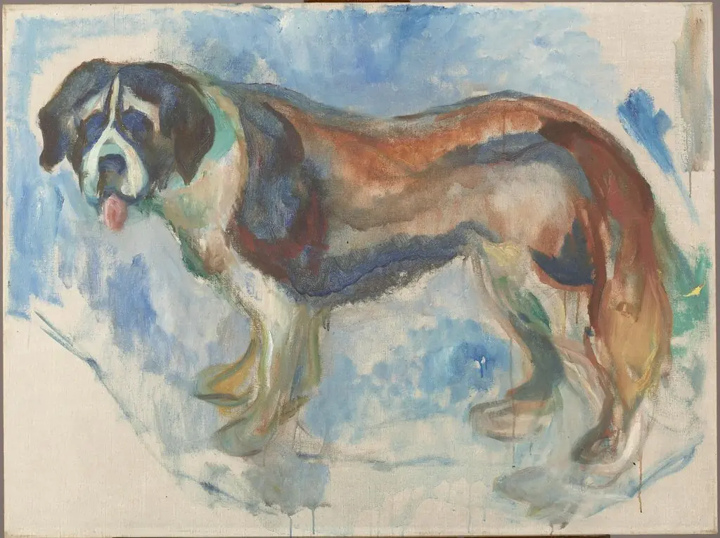 St. Bernhard Dog in Snow