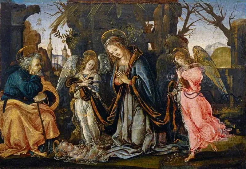 The Nativity with Two Angels