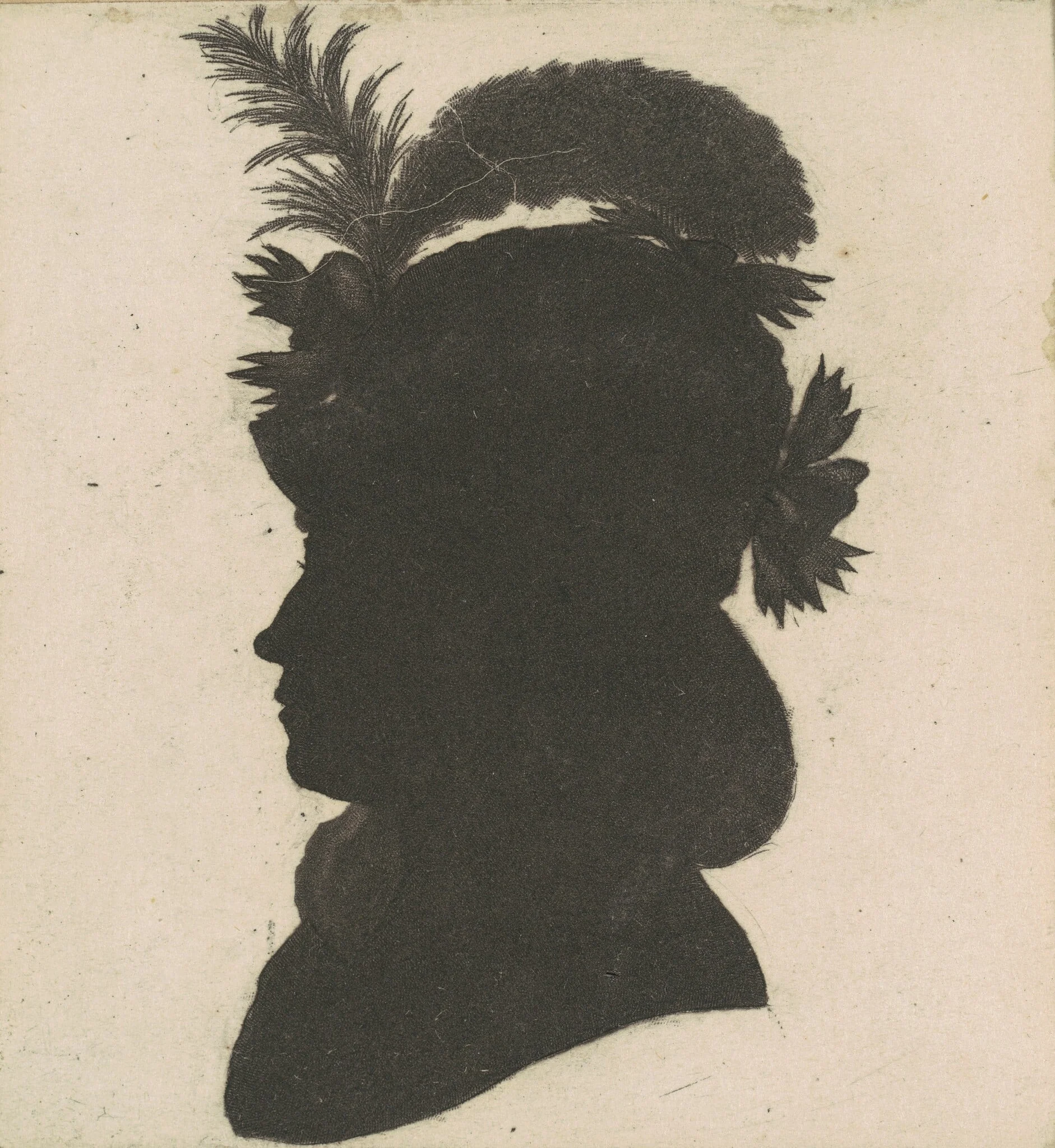 Unidentified Female Silhouette, by Charles Balthazar Julien Févret de Saint-Mémin, ink, 1797
