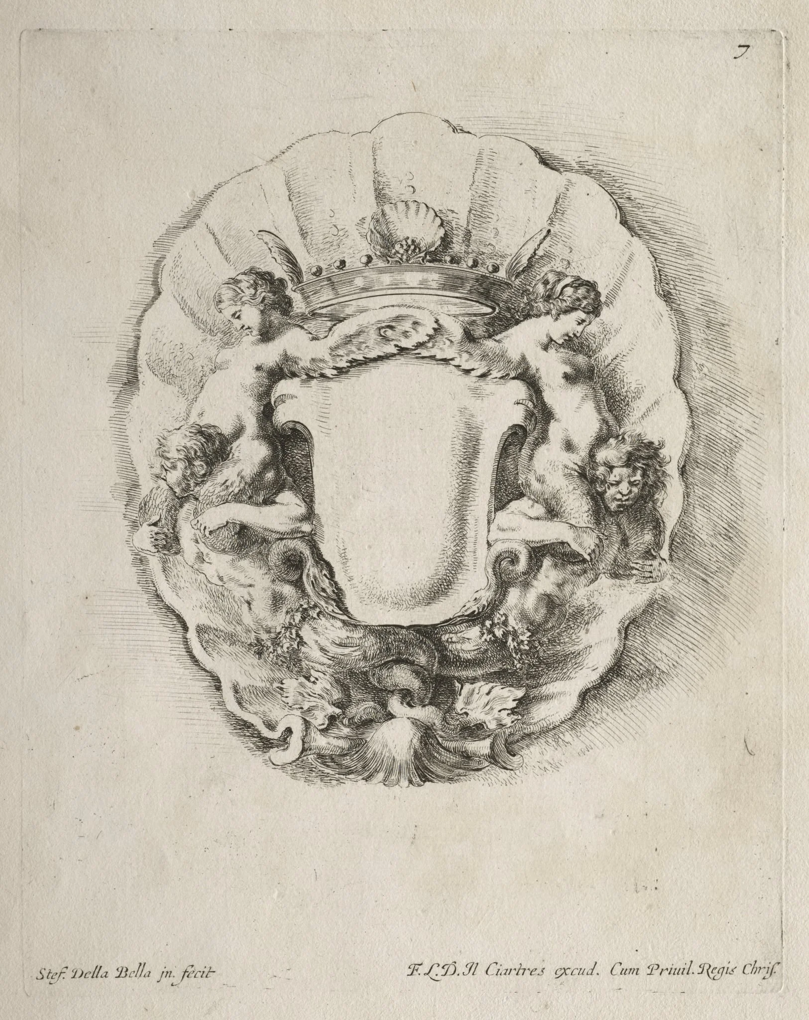 Collection of Various Caprices and New Designs of Cartouches and Ornaments:  No 7, by Stefano Della Bella, 1646