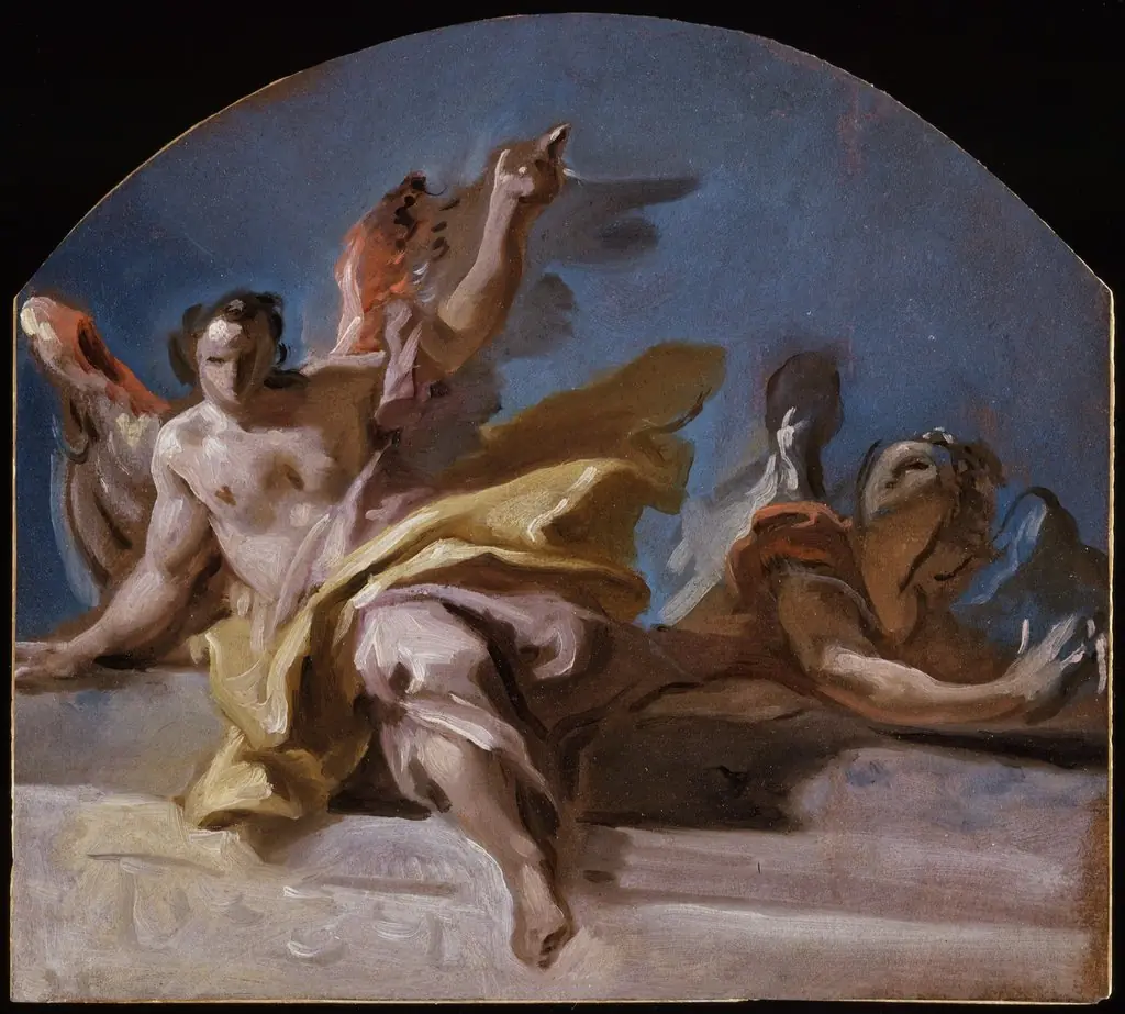 A Study for Two Angels on a Balustrade
