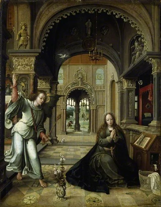 The Annunciation, by Bernard Van Orley, oil, 1524