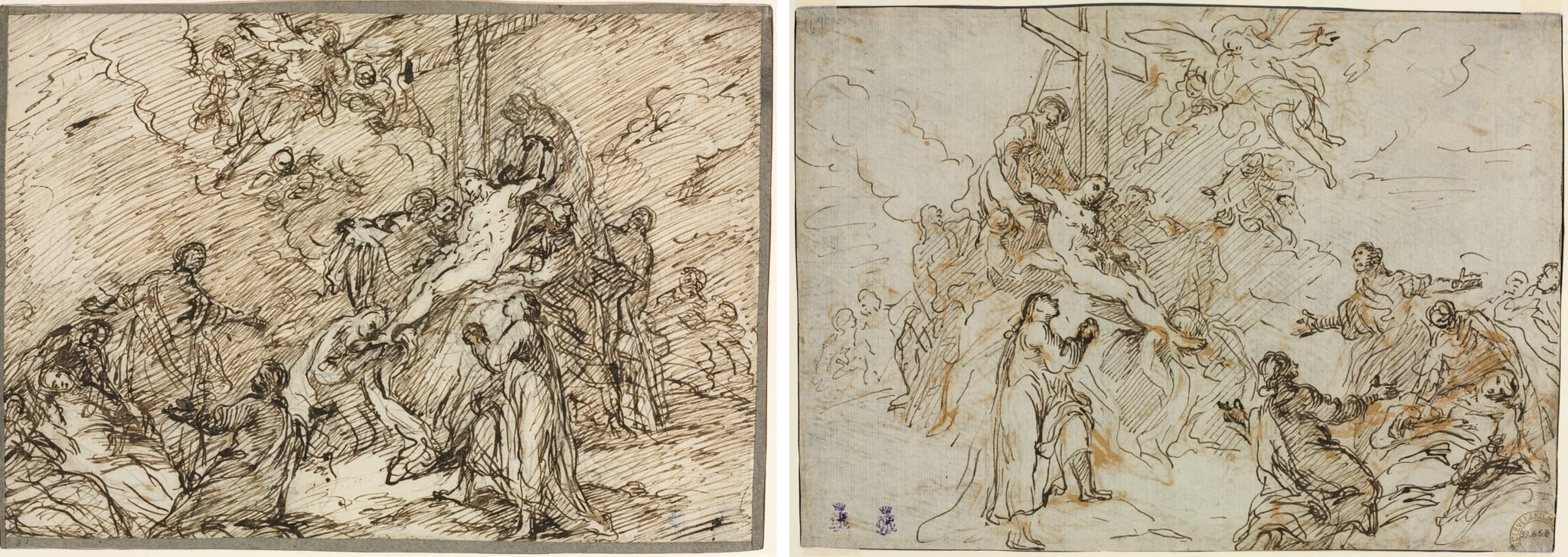 The Deposition (recto) and (verso), by Christian Winck, 1768
