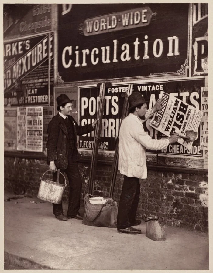 Street Advertising, by John Thomson, 1876