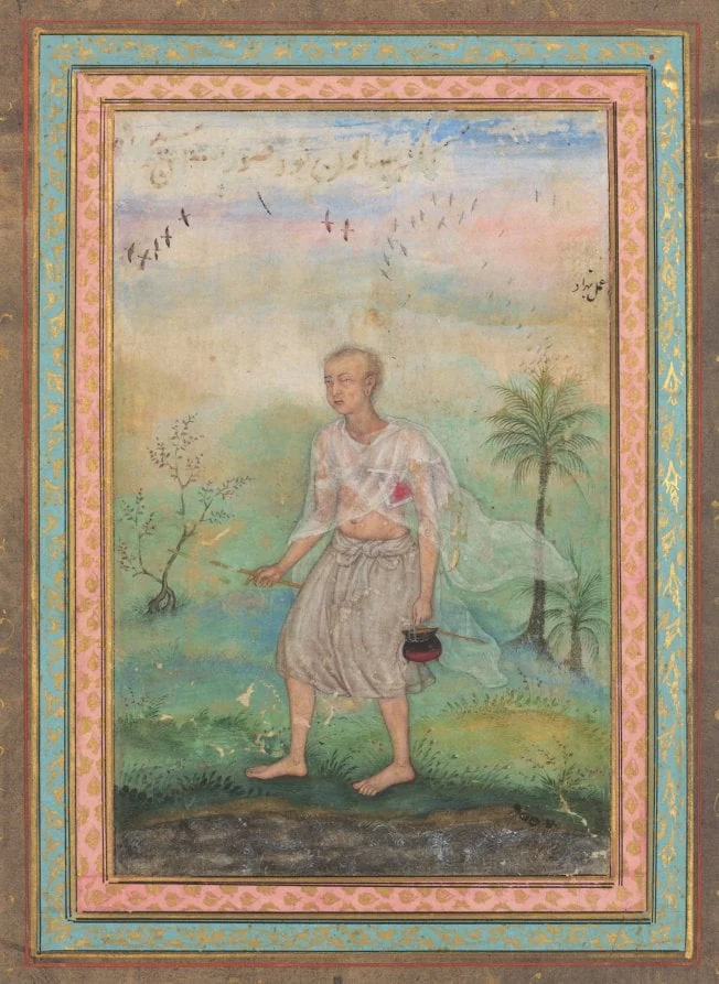 Jain Ascetic Walking Along a Riverbank, by Basawan, unspecified, 1600