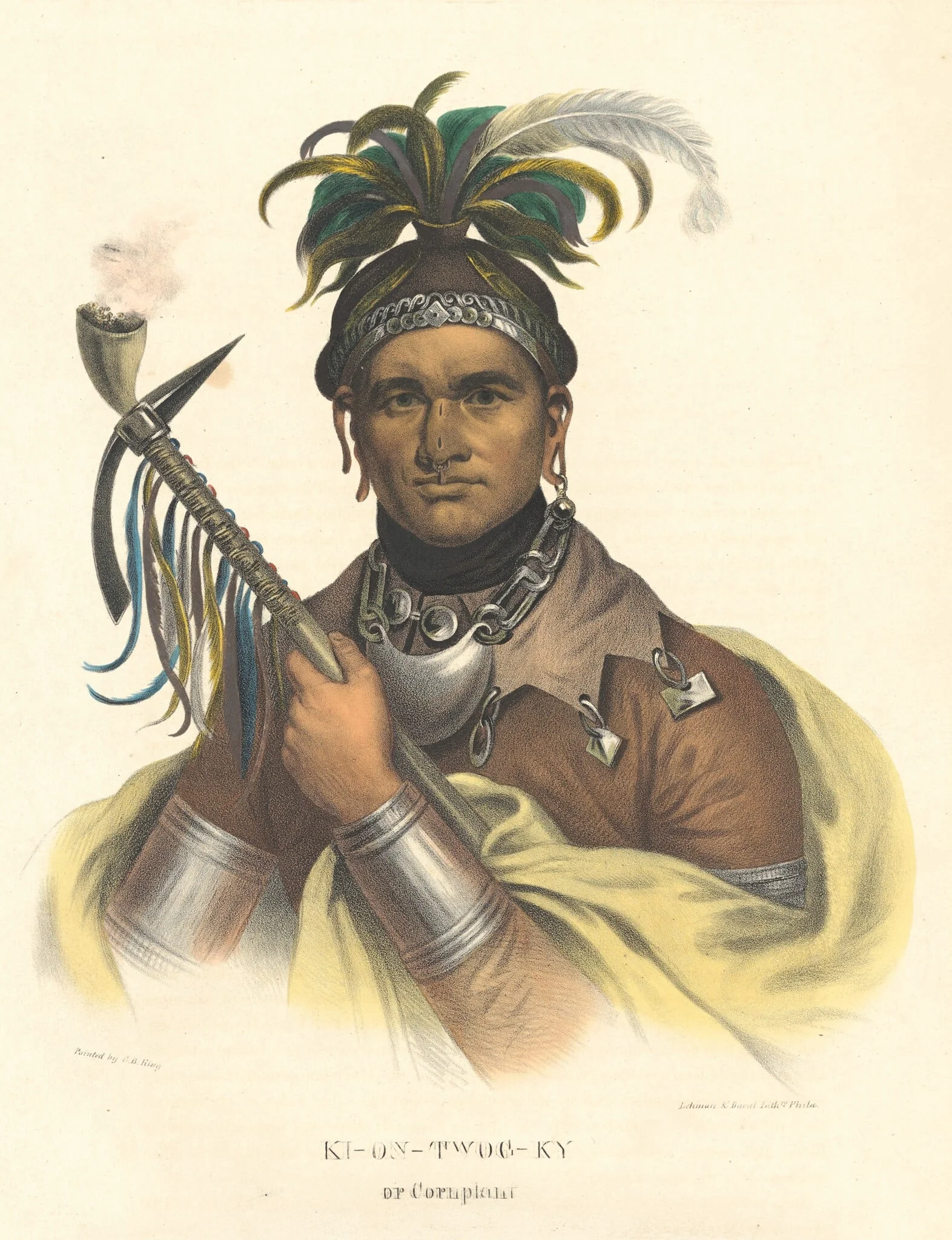 Ki-On-Twog-Ky, or Cornplanter, by Bass Otis, ink, 1837