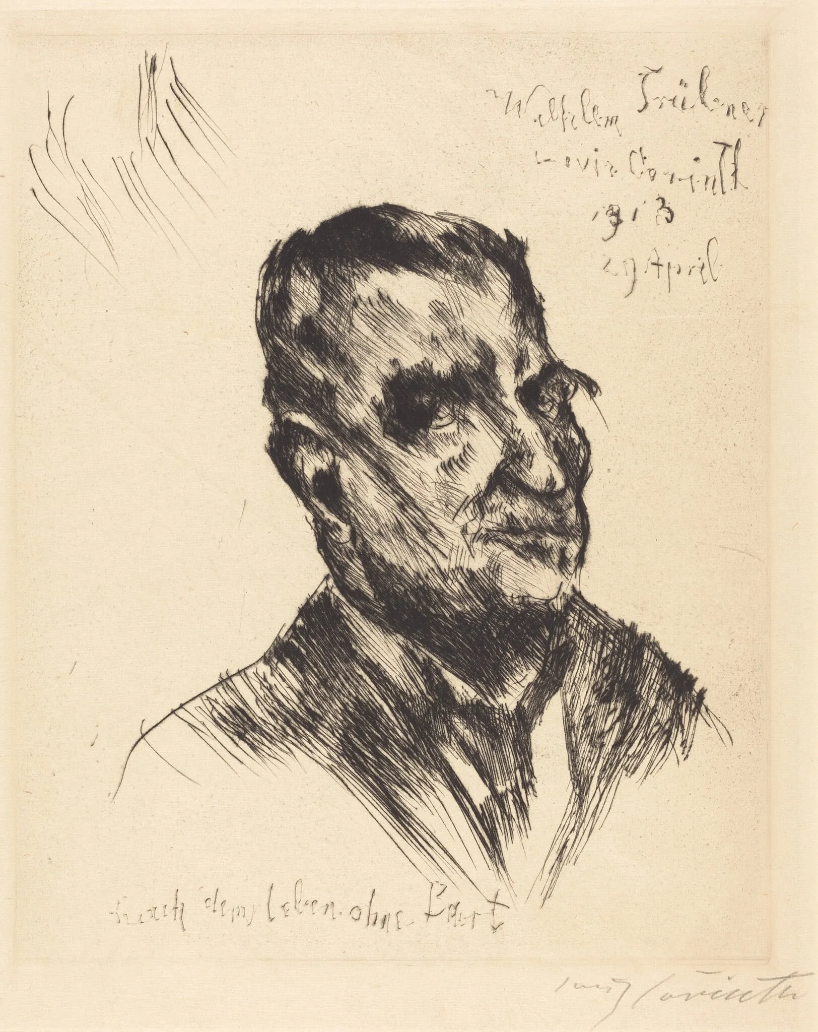 Wilhelm Trübner, by Lovis Corinth, ink, 1913