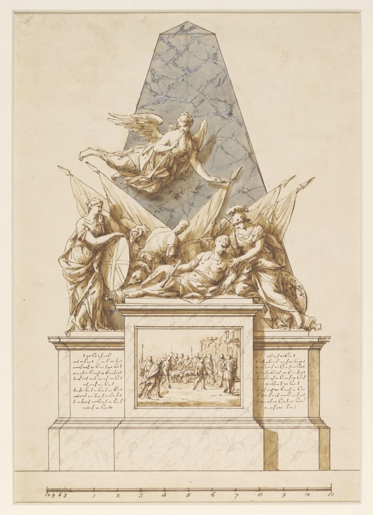 Design for a monument to General Wolfe, by John Michael Rysbrack, 1760