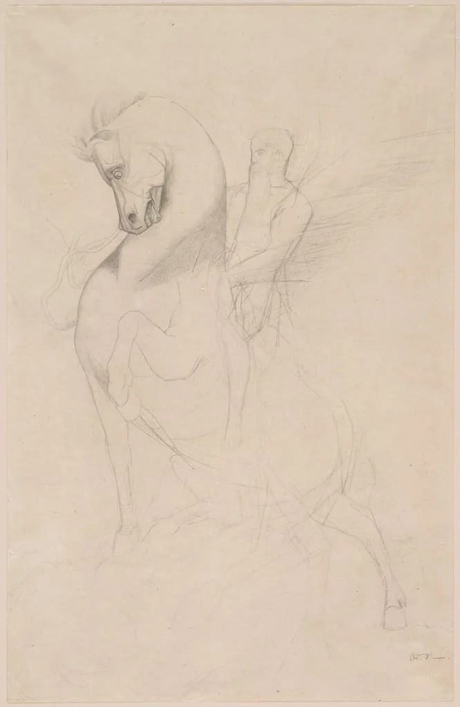 Untitled, by Odilon Redon, graphite, 1875