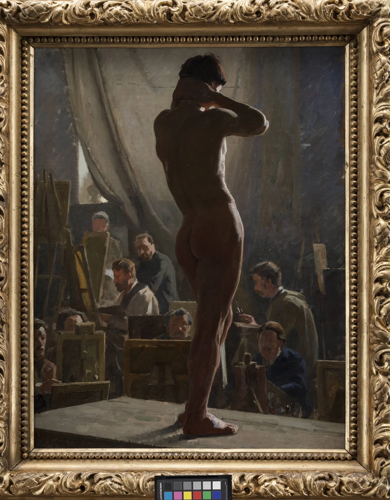 Male Nude in the Studio of Bonnat, by Unknown, 1877