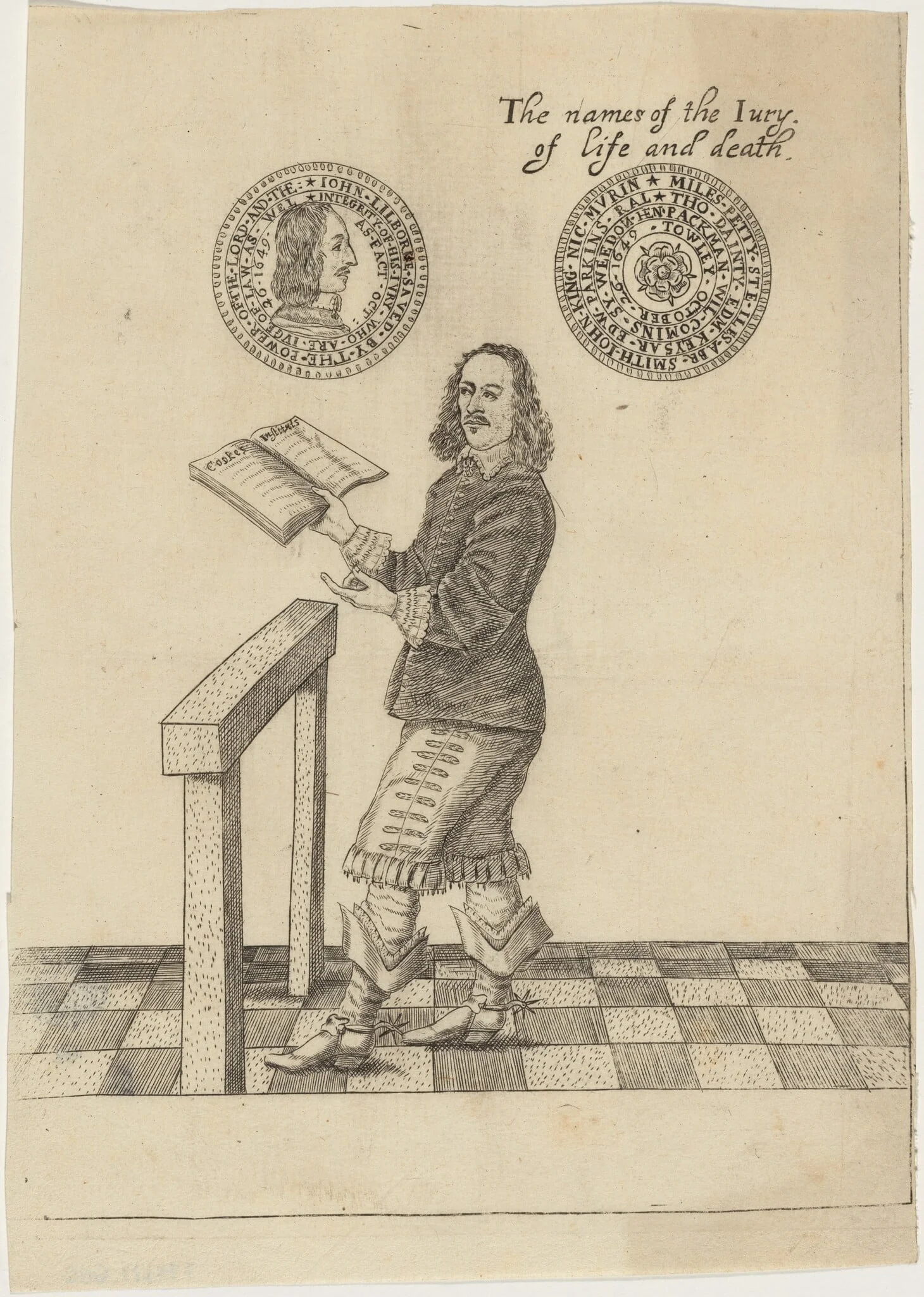 Colonel John Lilburne, by Unknown 19th Century, ink, 1649