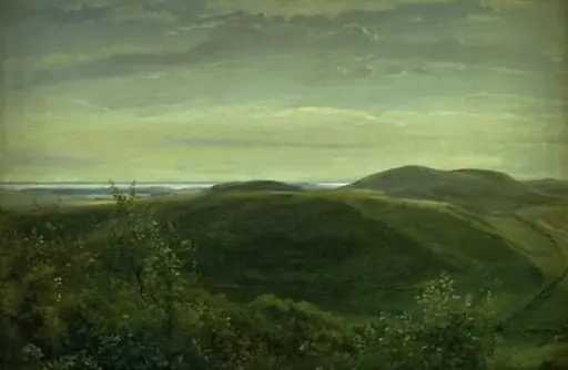 The Coast of Jutland Seen from Mølleknap Hills in Funen. Study