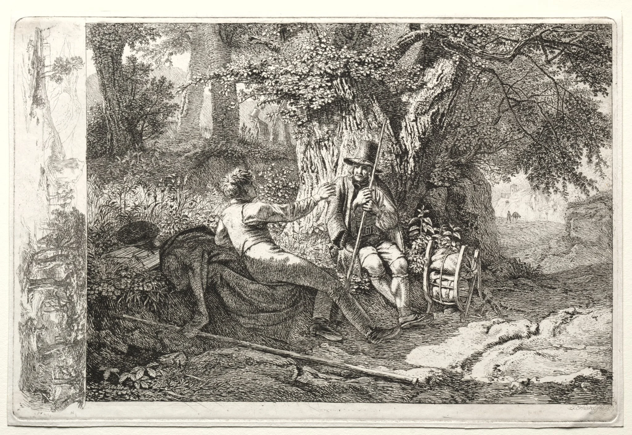 Der mit seinem Fuhrer rastende Kunstler, by Johann Christoph Erhard, 1818