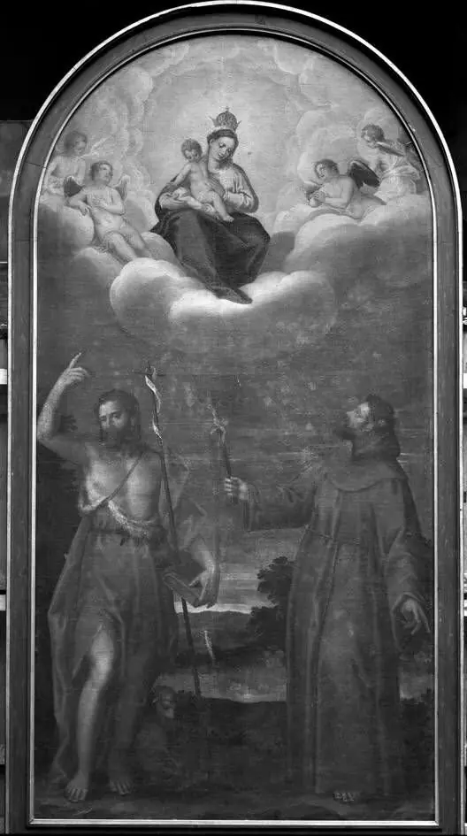 The Virgin appearing to Saints John the Baptist and Francis of Assisi