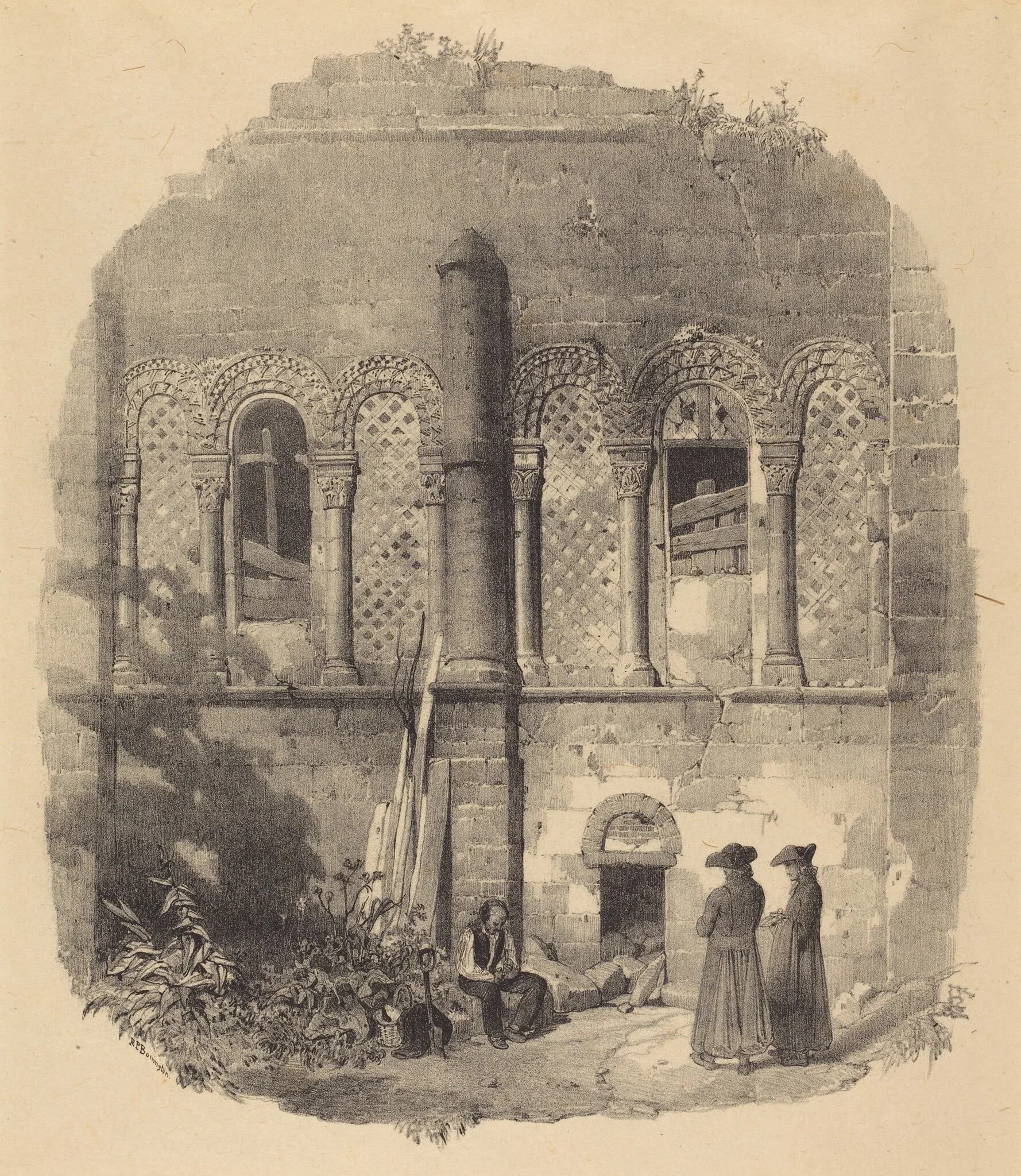 Eglise de Saint-Taurin, Evreux, by Richard Parkes Bonington, ink, 1824