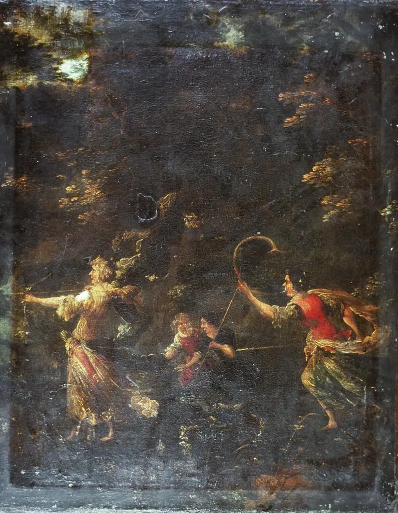 Mythical hunting scene