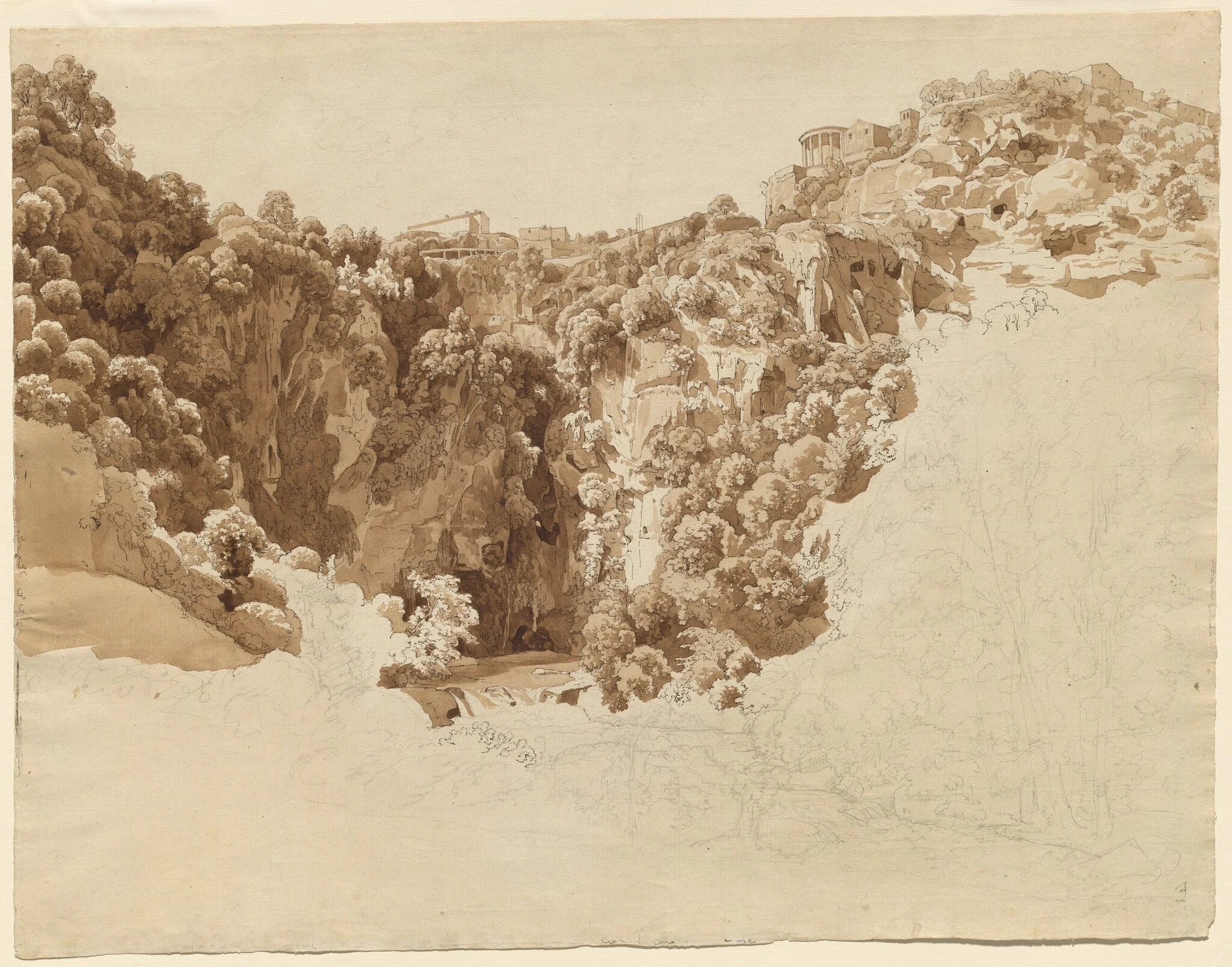 Tivoli and the Temple of the Sibyl above the Aniene Gorge