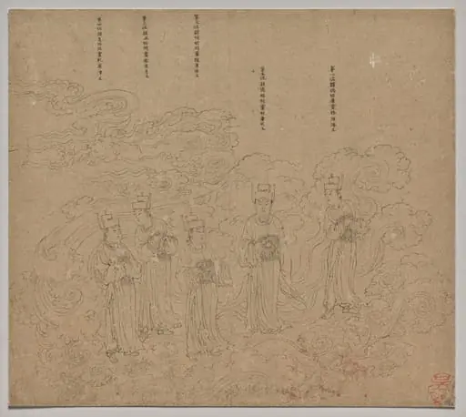 Album of Daoist and Buddhist Themes: Procession of Daoist Deities: Leaf 22