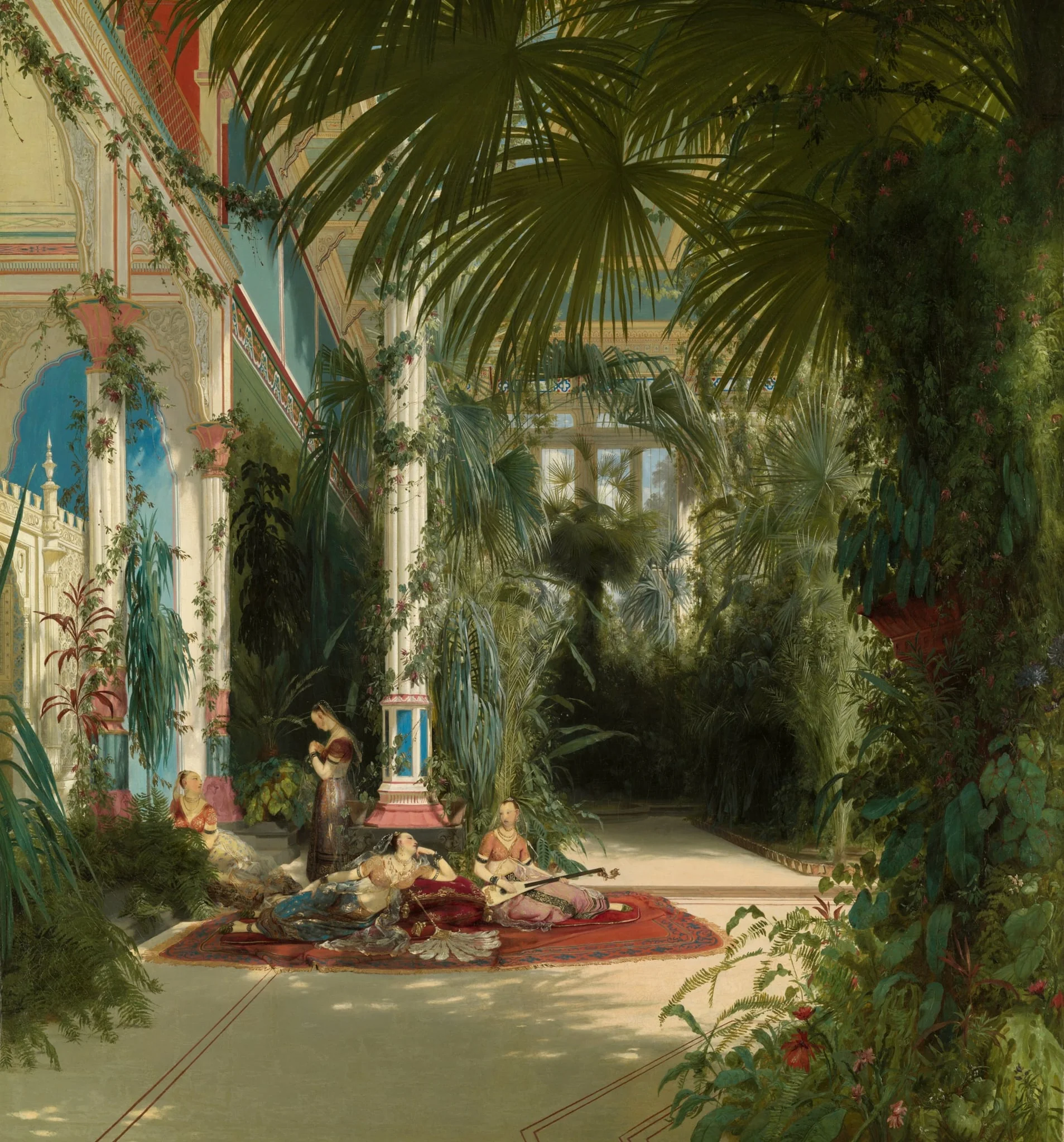 The Interior of the Palm House on the Pfaueninsel Near Potsdam, by Carl Blechen, oil, 1834