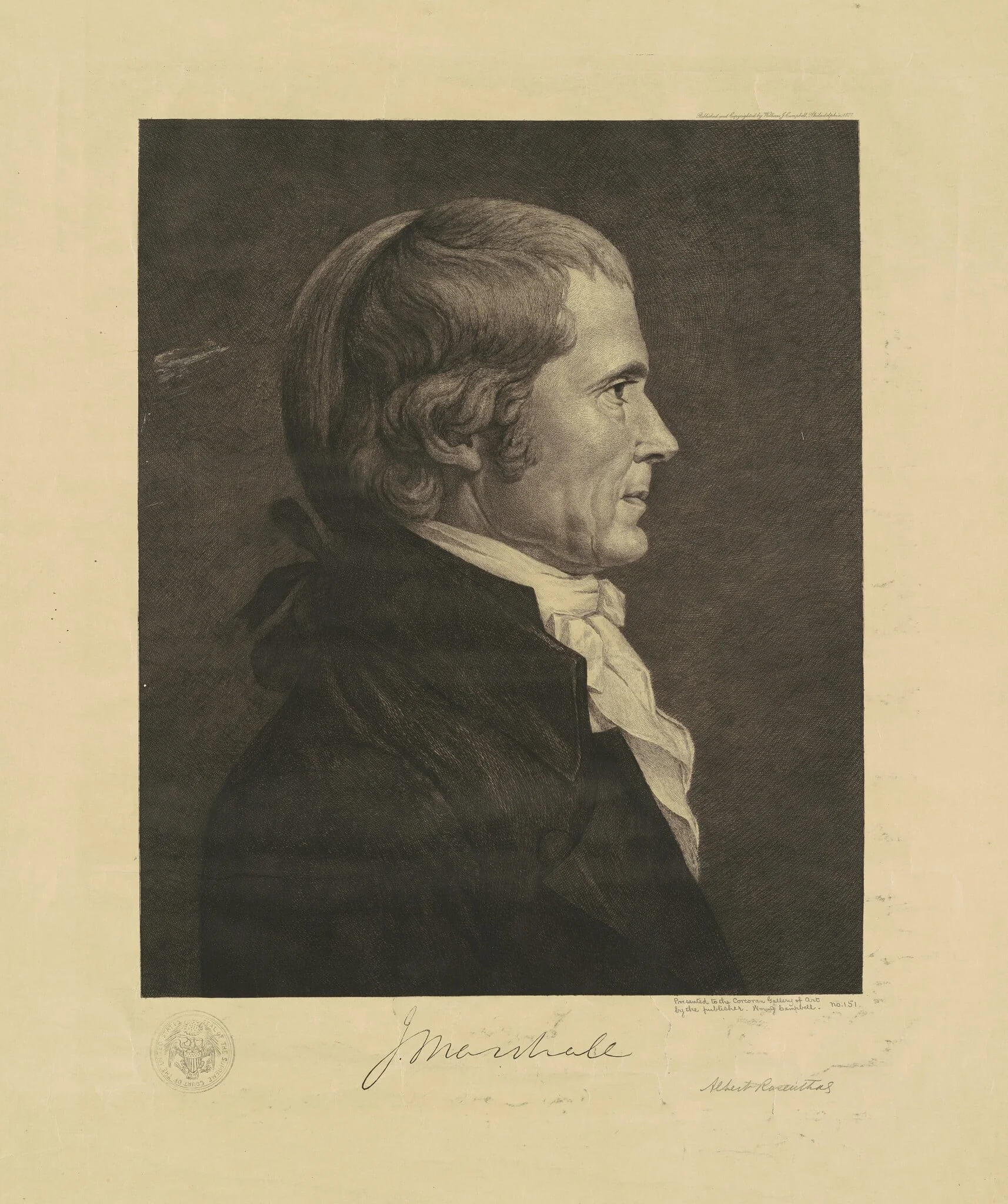 John Marshall, by Albert Rosenthal, ink, 1897