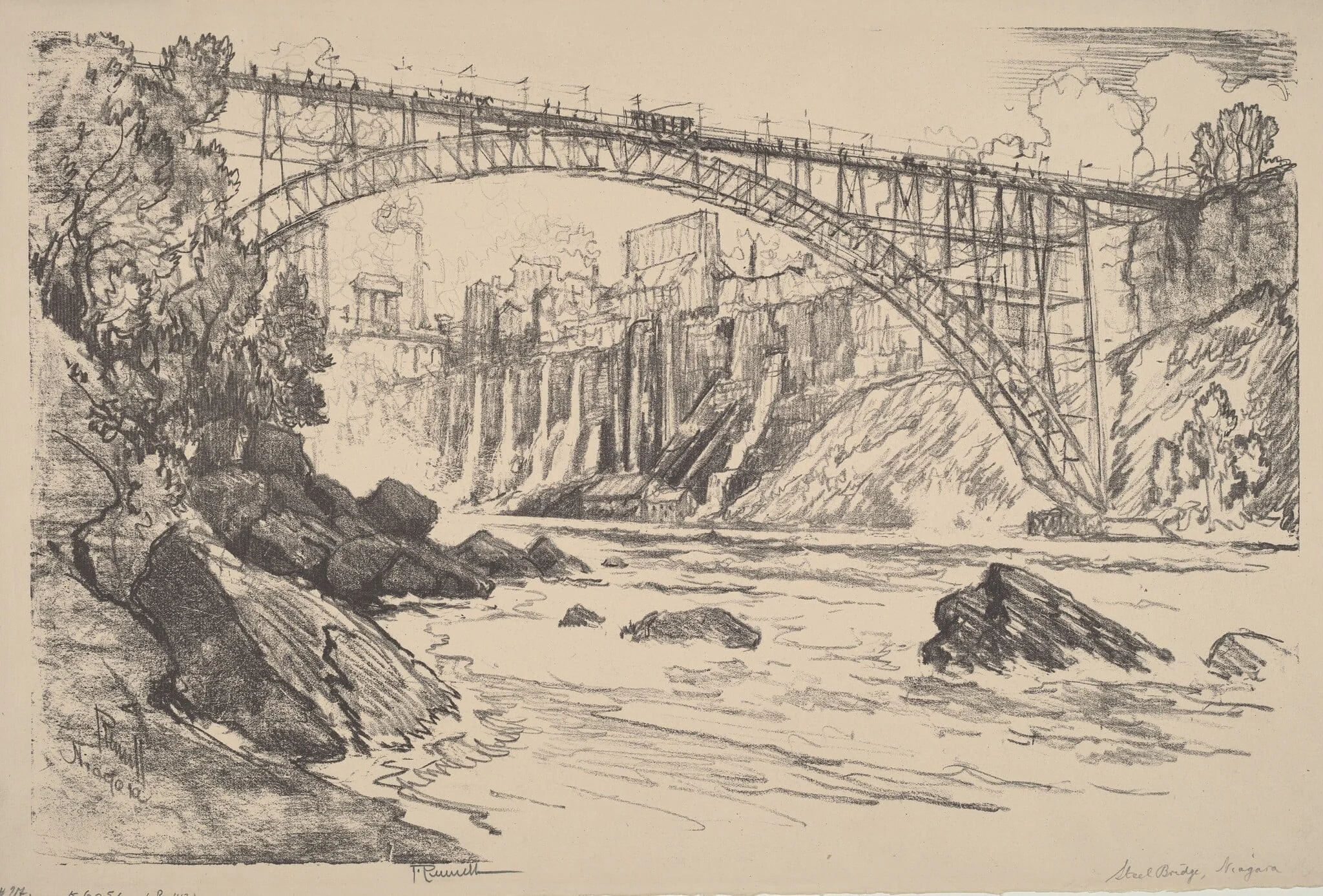 The Steel Bridge, by Joseph Pennell, ink, 1910