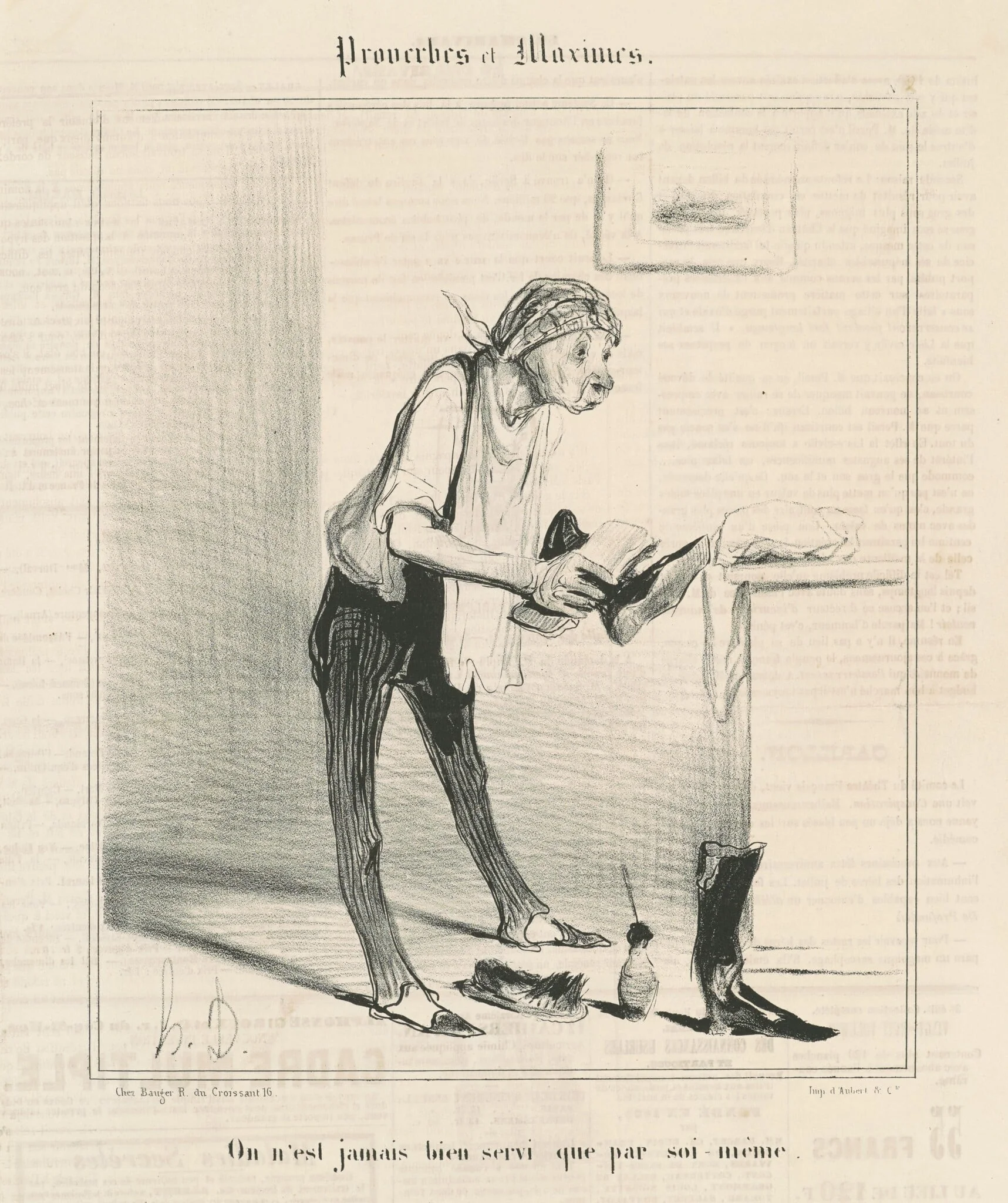 On n'est jamais bien servi que par soi-même, by Honoré Daumier, ink, 1840