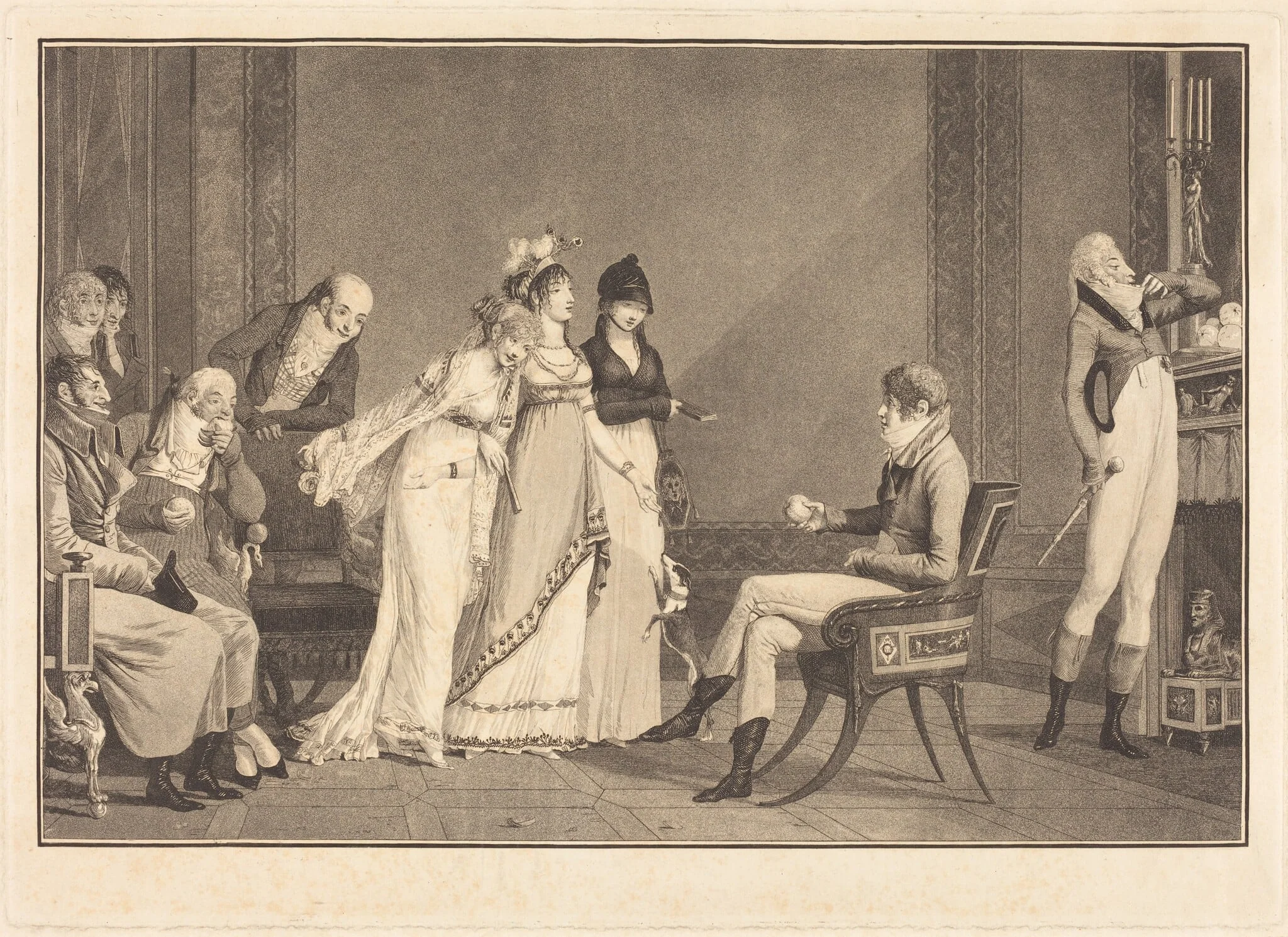 L'Orange, ou le moderne Jugement de Paris, by Philibert-Louis Debucourt, ink, 1801