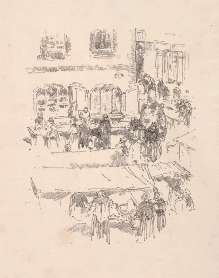 The Market Place, Vitre, by James McNeill Whistler, 1893