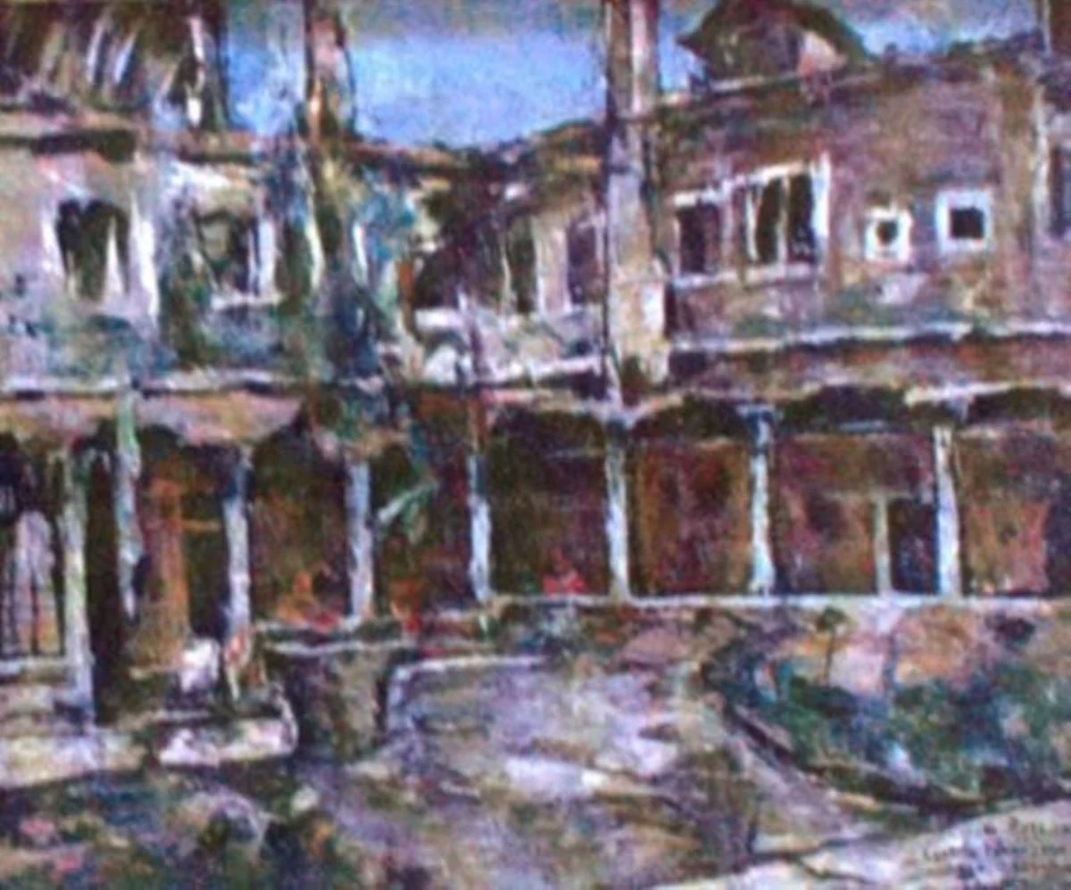 Curte de mănăstire la Veneția, by Gheorghe Petrașcu, unspecified, 1928