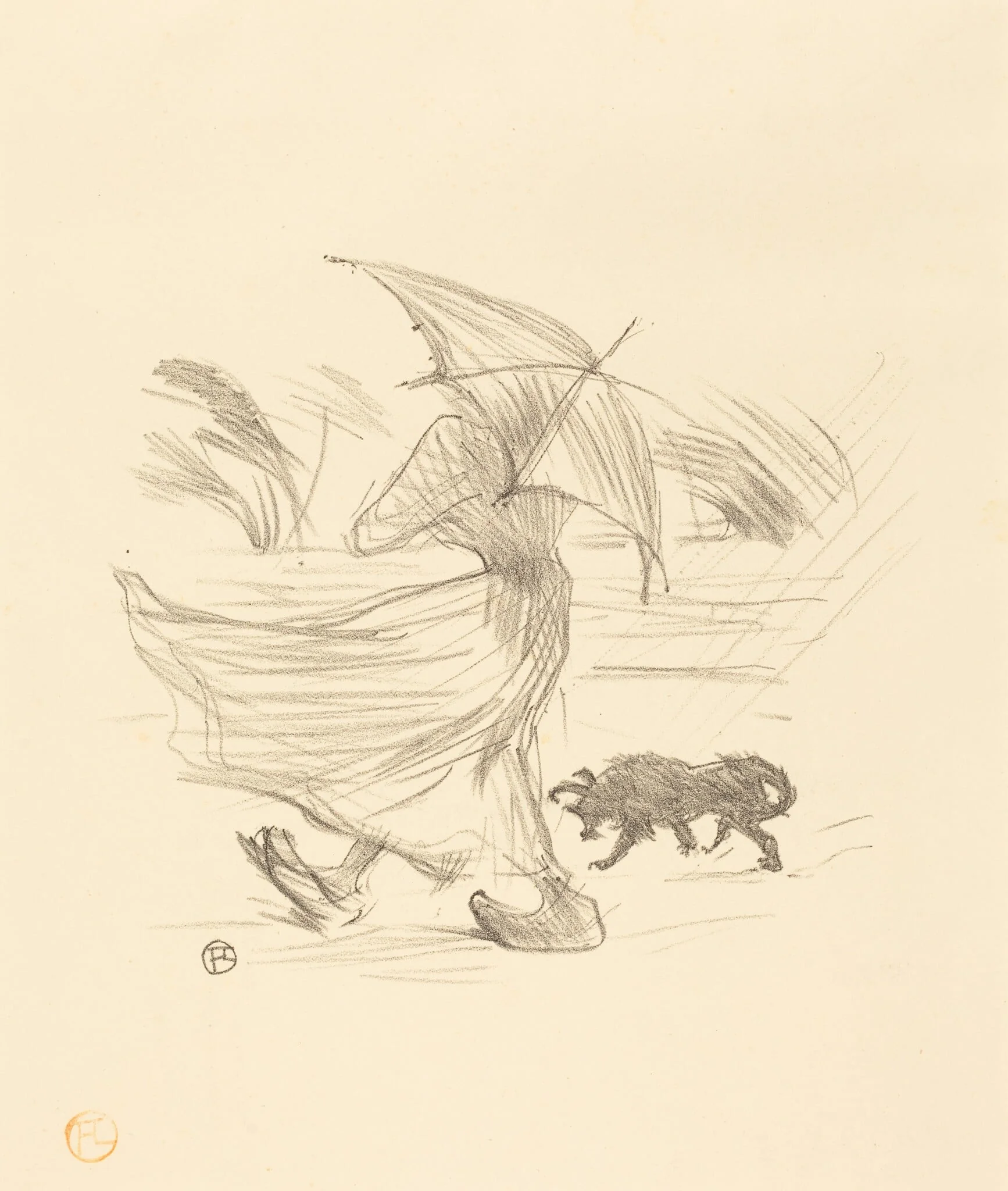 Ce que dit la pluie, by Henri de Toulouse-Lautrec, ink, 1895