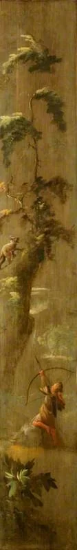 An Archer Hunting an Ibex, by Robert Robinson, oil, 1698