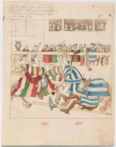 Mock Joust of War with Fixed Shields