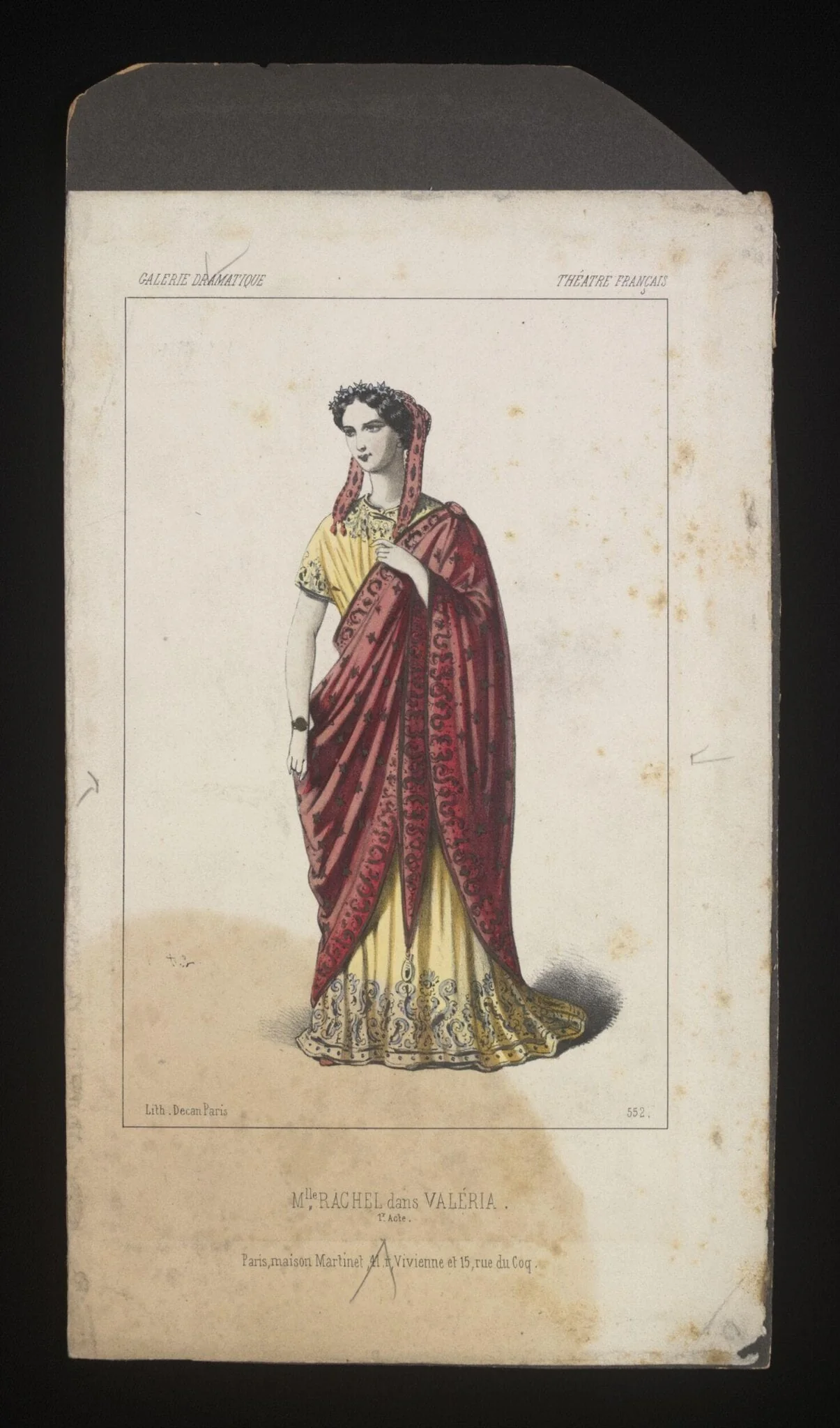 Melle. Rachel, dans Valéria, by Unknown, 1851