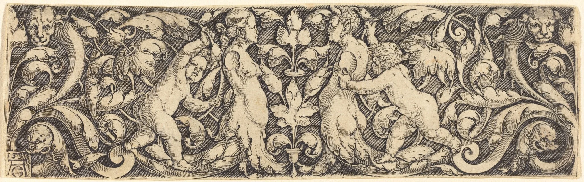Cross Panel with Vine in Center and Tritons' Couple
