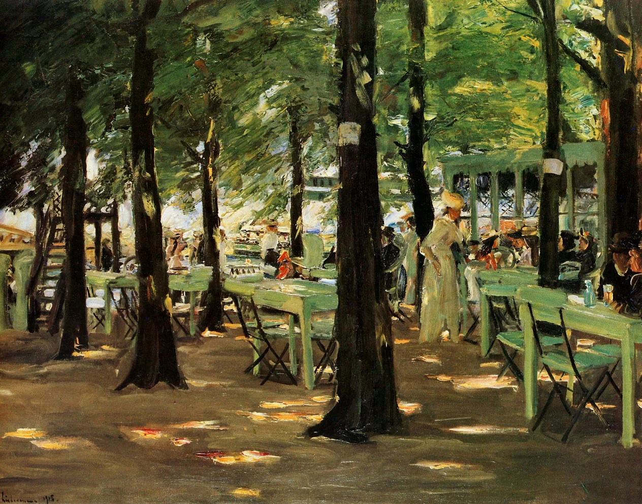 De Oude Vink Restaurant in Leiden, by Max Liebermann, oil, 1905