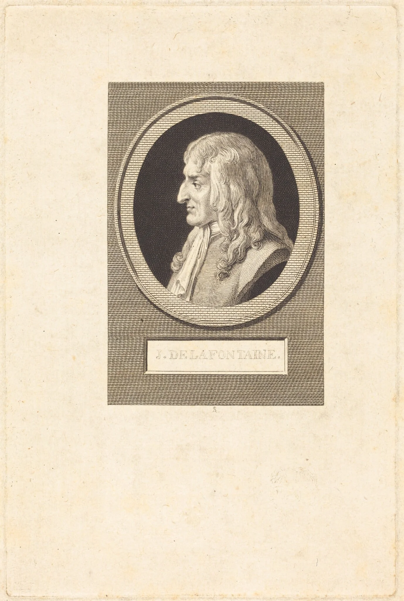 Jean de La Fontaine, by Augustin de Saint-Aubin, ink, 1801