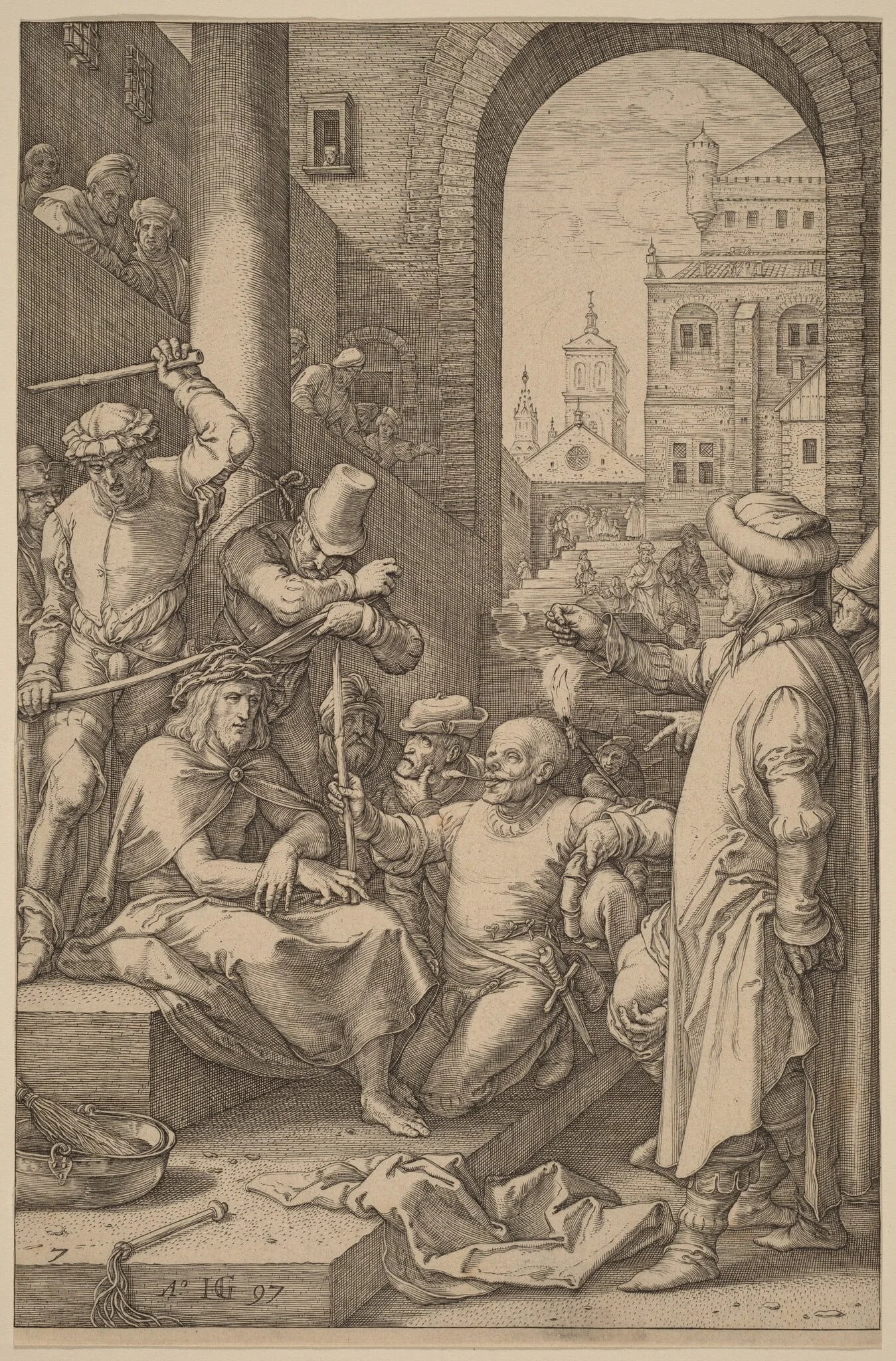 Christ Crowned with Thorns, by Hendrik Goltzius, ink, 1597