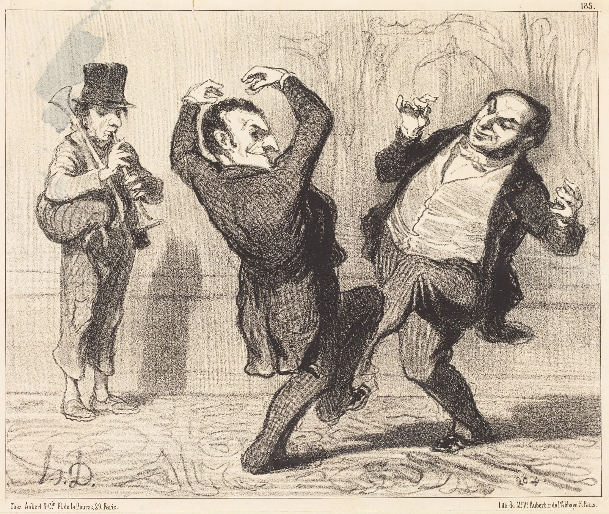 Attachés par leur grandeur au rivage de la Seine..., by Honoré Daumier, ink, 1850