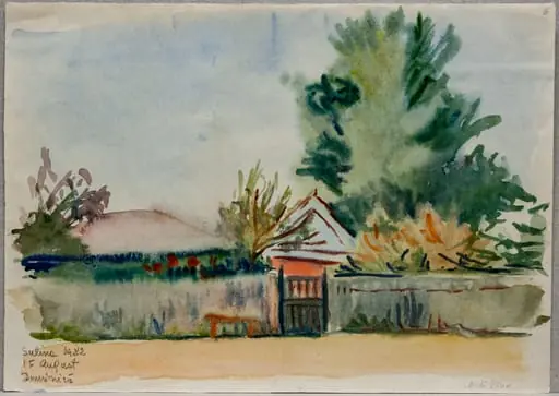 S 22 - Peisaj la Sulina (Casă, gard, copac)