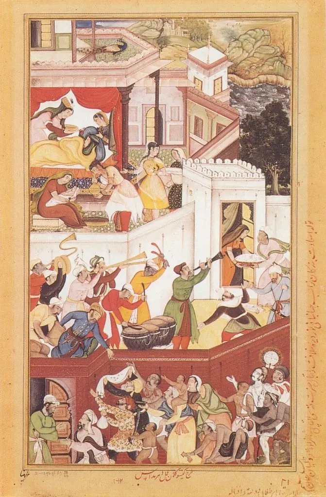 Akbar celebrates the birth of his second son