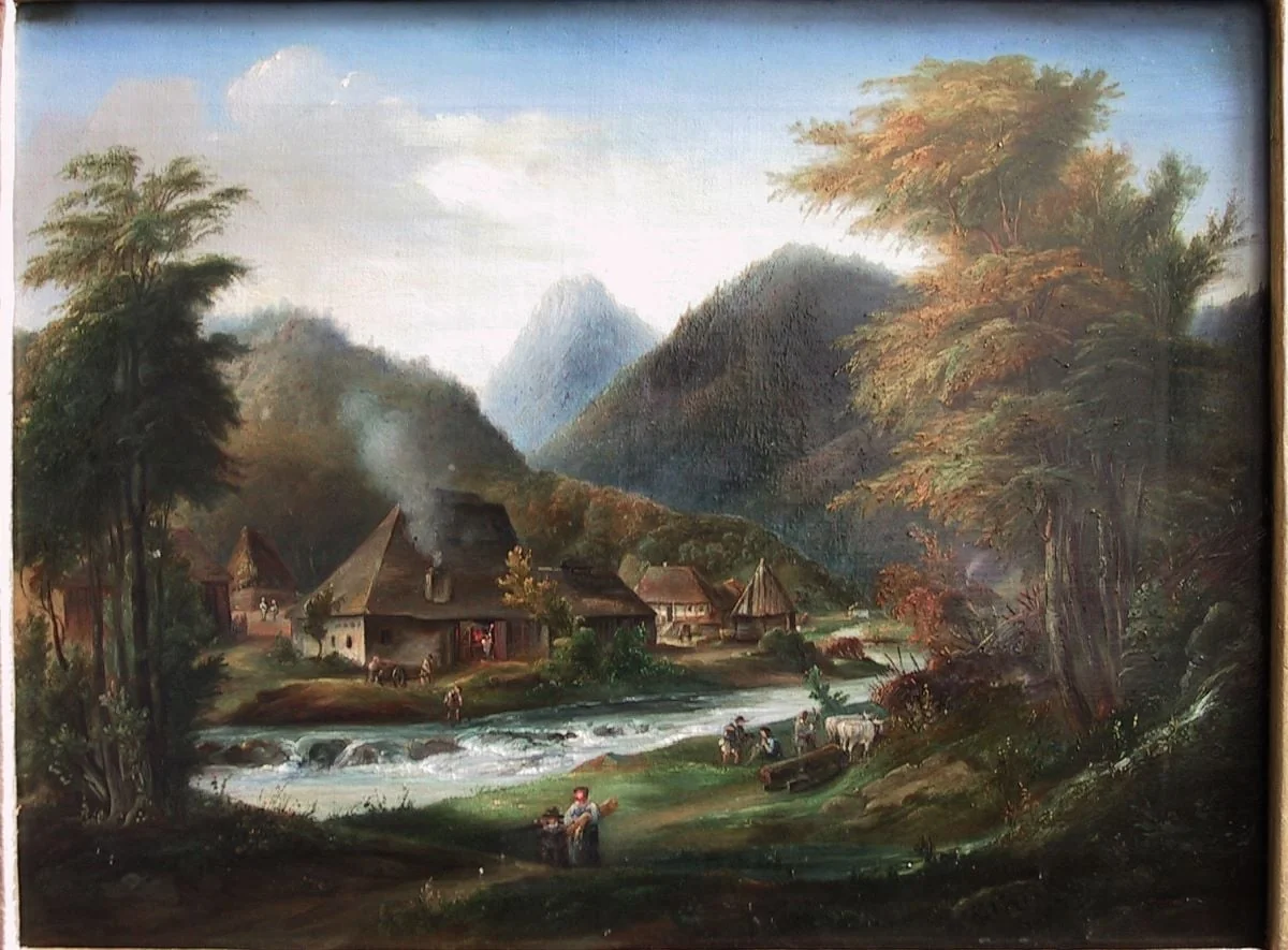 Colonia glăjăriei de la Cârța, by Theodor Glatz, unspecified, 1854