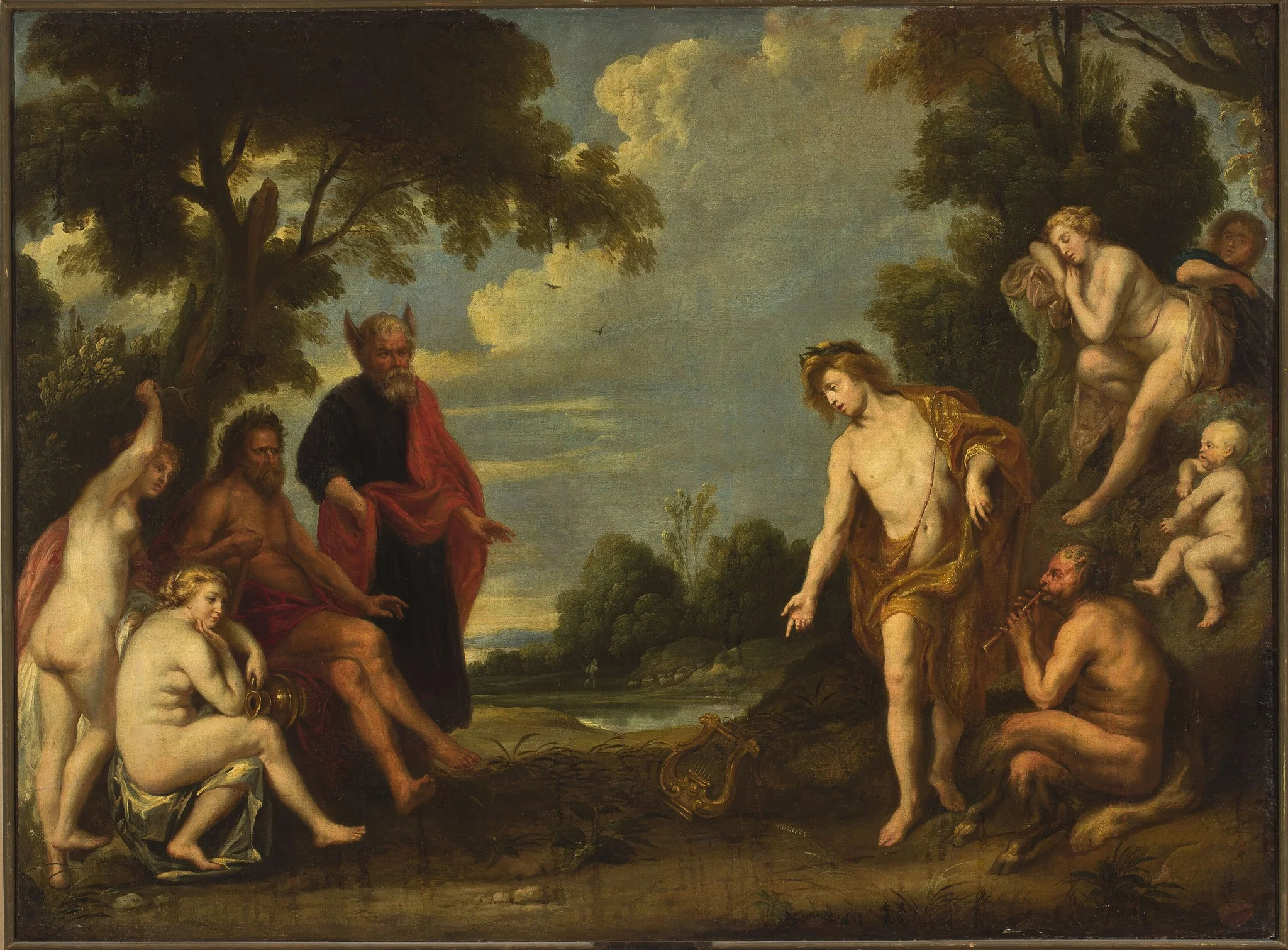 Judgement of Midas, by Unknown, oil