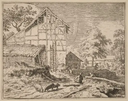 Cottage with Two Ladders