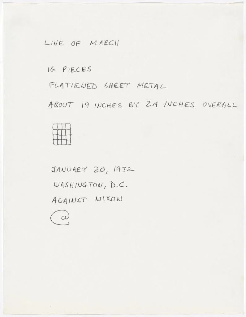Untitled, by Carl Andre, ink, 1973