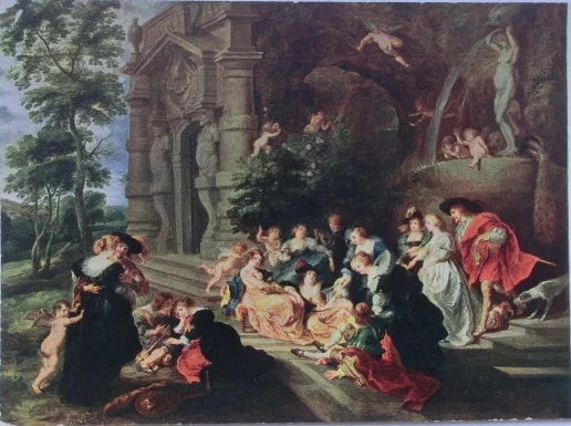 The Garden of Love, by Unknown, oil, 1700