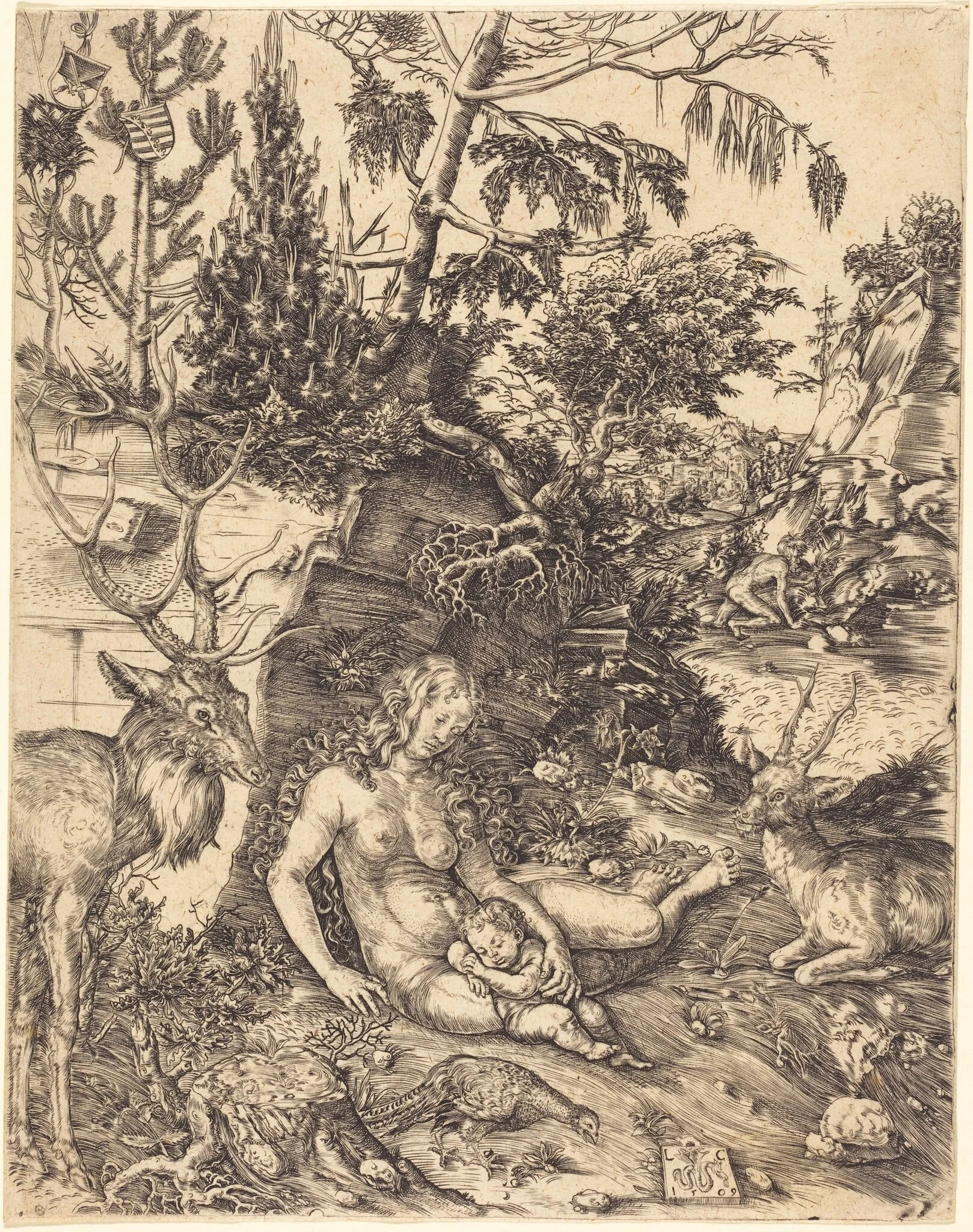 The Penance of Saint John Chrysostom, by Lucas Cranach the Elder, ink, 1509