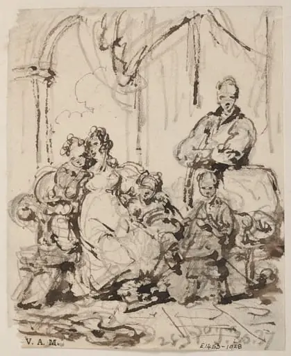A study for a portrait of Alexander Grant and his family