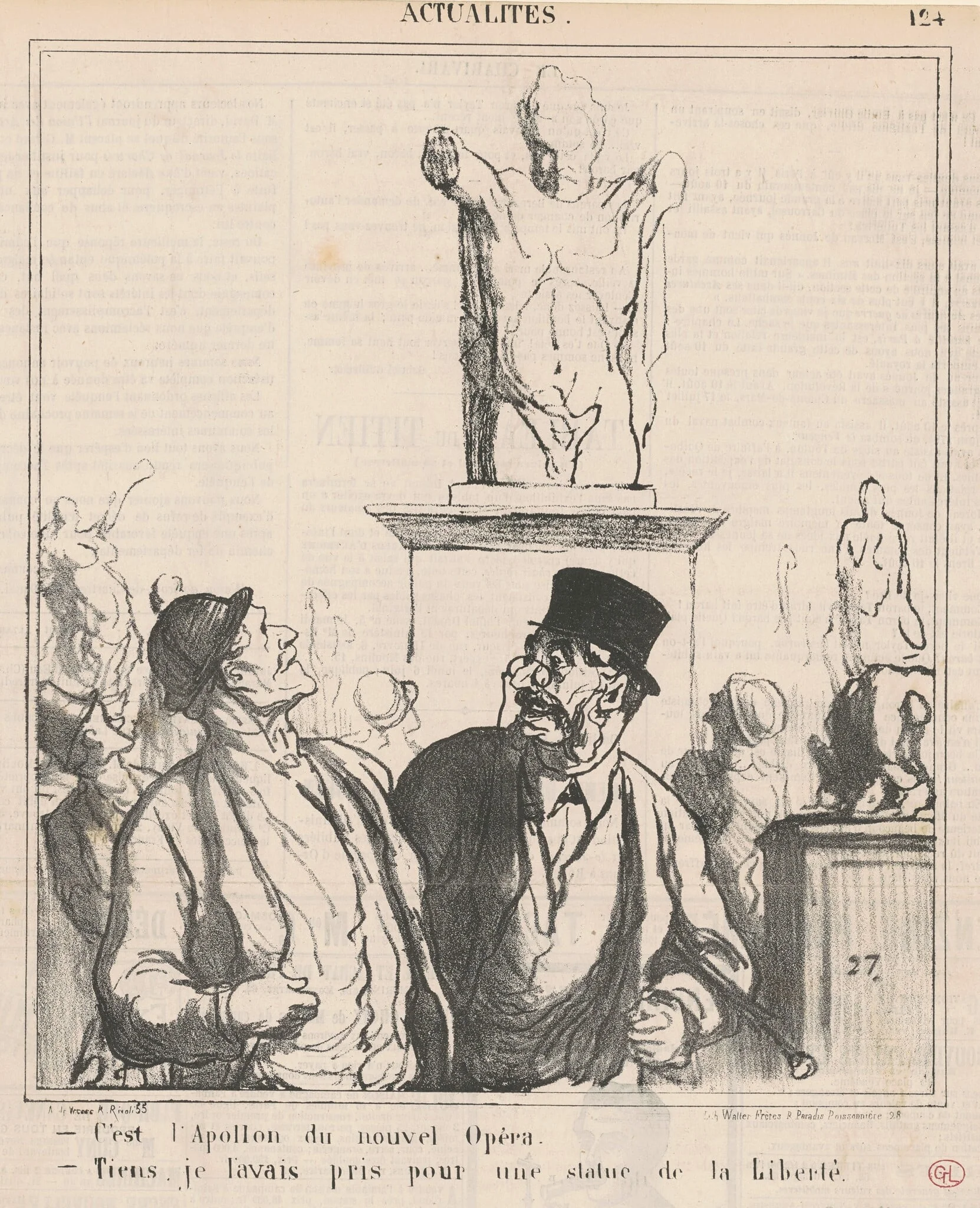 C'est l'apollon du nouvel opéra, by Honoré Daumier, ink, 1870