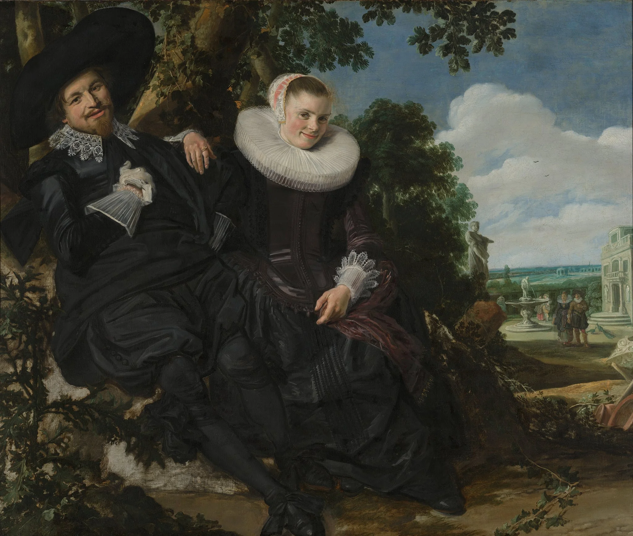 Portrait of a Couple, Probably Isaac Abrahamsz Massa and Beatrix van der Laen, by Unknown, unspecified, 1622
